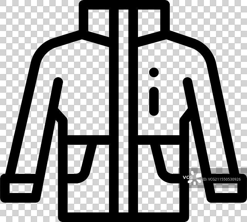 夹克图标，细线条风格设计，独立于背景图片素材