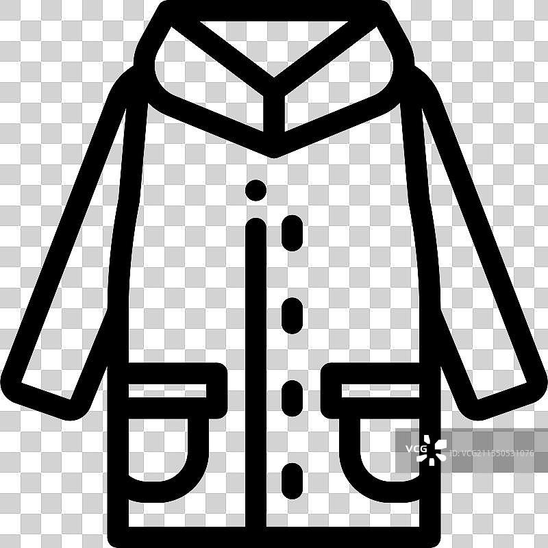 夹克图标，细线条风格设计，独立于背景图片素材