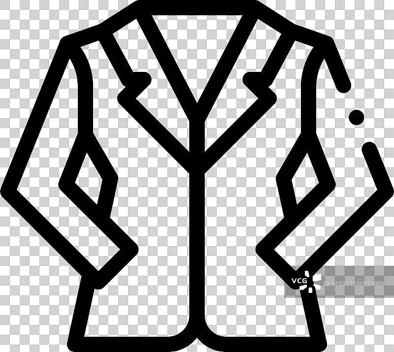 夹克图标，细线条风格设计，独立于背景图片素材