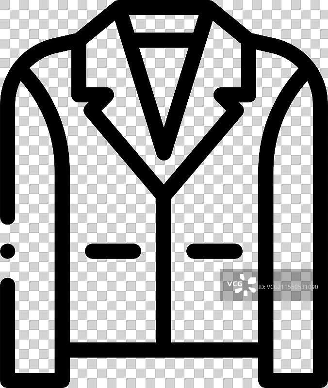 夹克图标，细线条风格设计，独立于背景图片素材