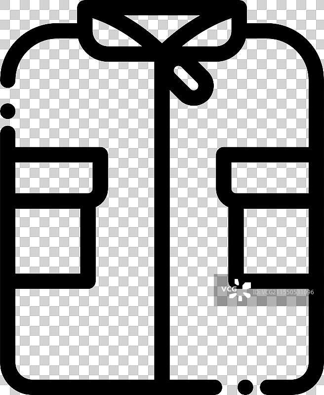 夹克图标，细线条风格设计，独立于背景图片素材