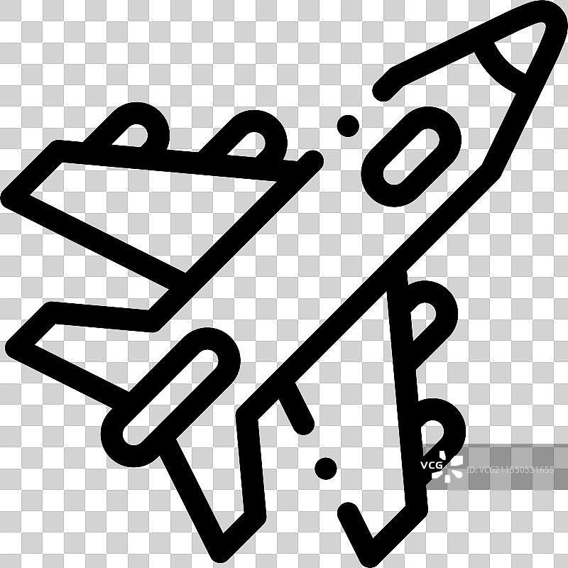 喷气背包图标，细线风格设计，独立于背景图片素材