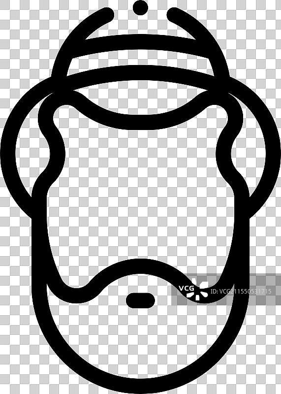 犹太图标，细线风格设计，独立于背景图片素材