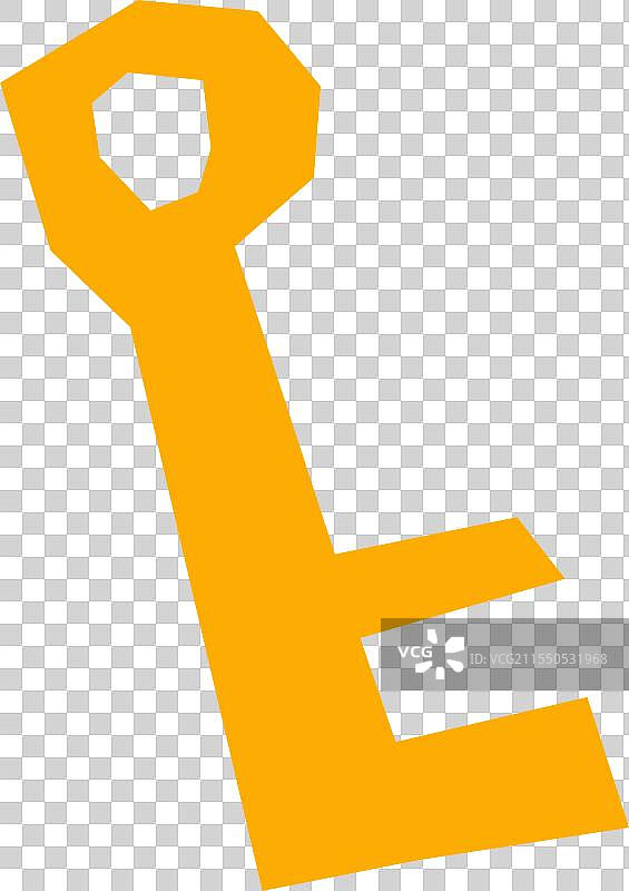 金色钥匙剪纸图片素材