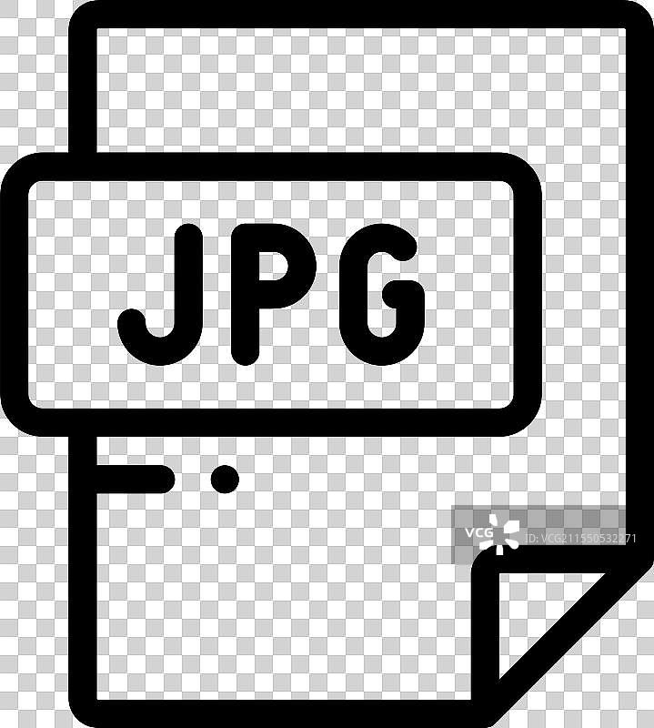 jpg图标，细线风格设计，独立于背景图片素材