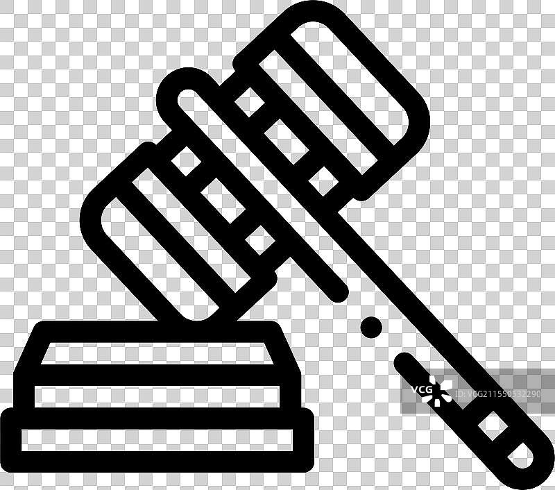 法官图标，细线风格设计，独立于背景图片素材