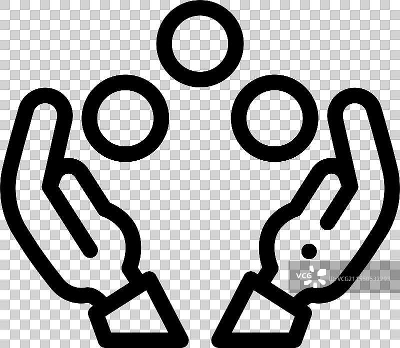 杂耍球图标，细线条风格设计图片素材