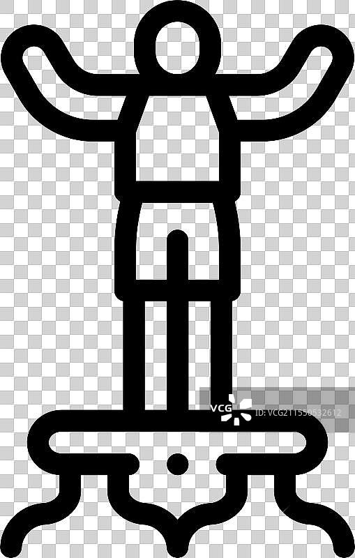 连体衣图标，细线条风格设计，独立展示图片素材