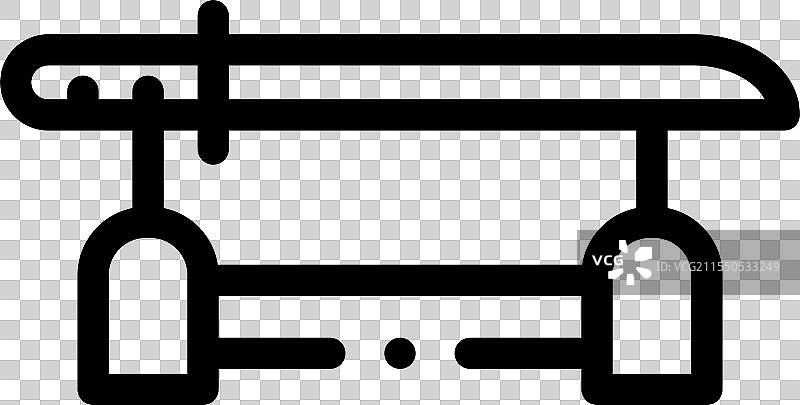 卡塔卡利图标，细线条风格设计，独立展示图片素材