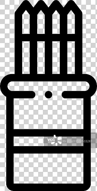 独立的细线风格设计的皮划艇图标图片素材