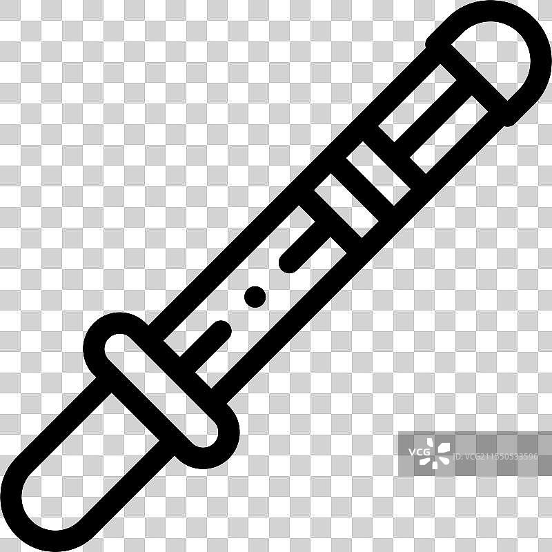 剑道图标，细线风格设计，独立于背景图片素材