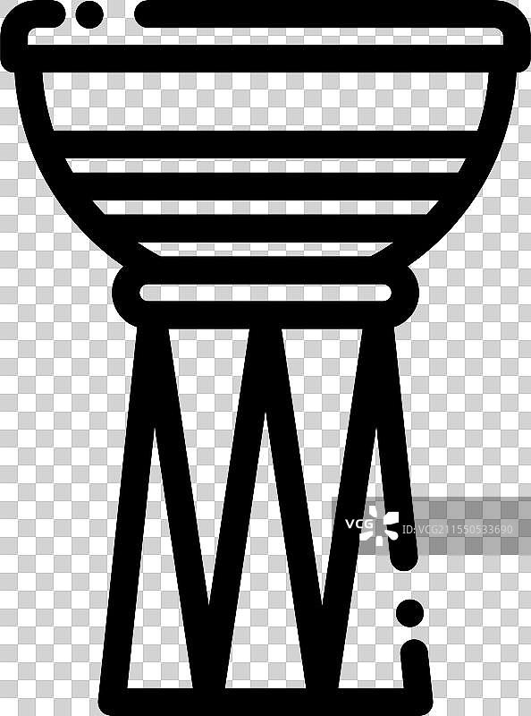 椰浆饭图标，细线风格设计，独立于背景图片素材