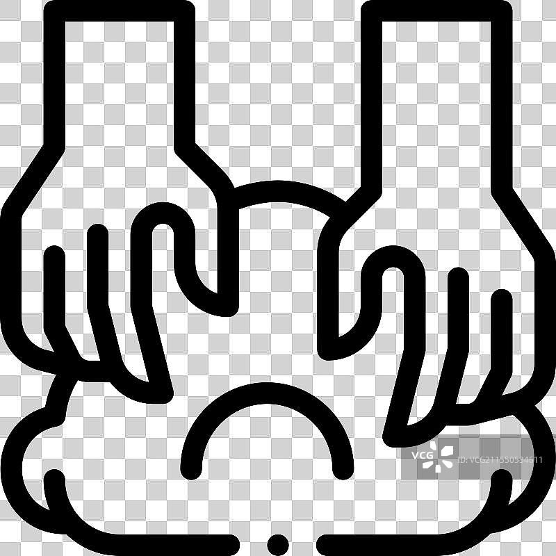 膝垫图标，细线条风格设计，独立展示图片素材