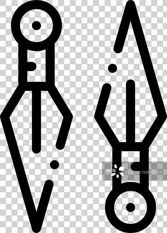 孤立的细线风格库尔塔图标设计图片素材