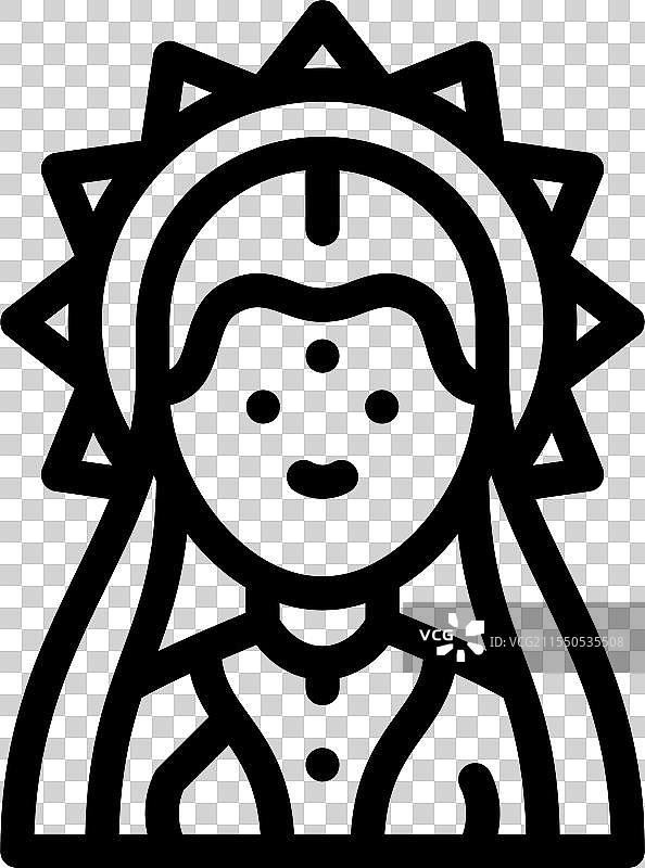 羊图标，细线风格设计，独立于背景图片素材