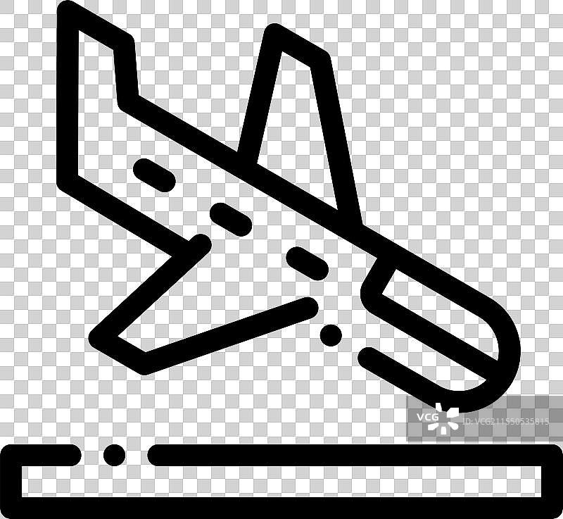 着陆图标，细线风格设计，独立于背景图片素材