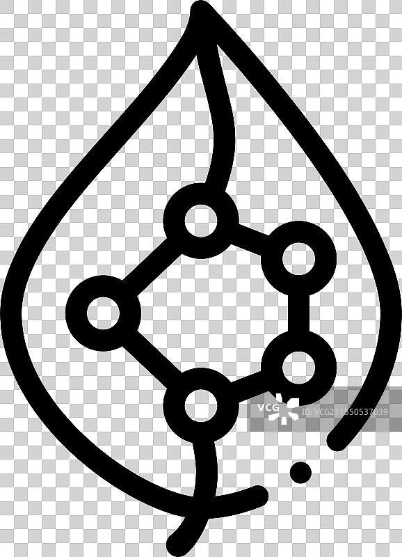 叶子图标，细线风格设计，独立于背景图片素材