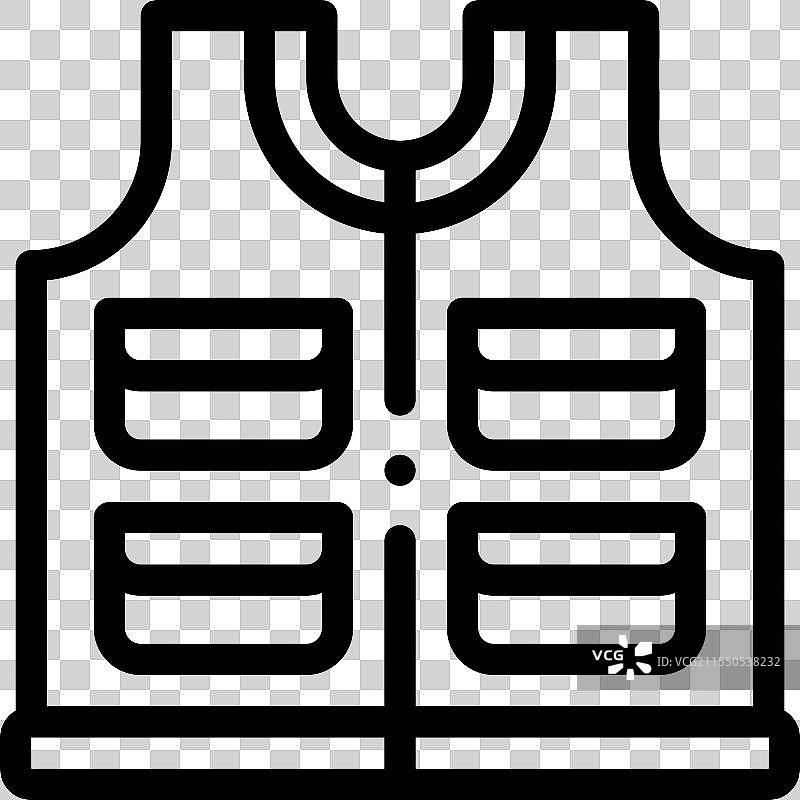 救生衣图标，细线条风格设计图片素材