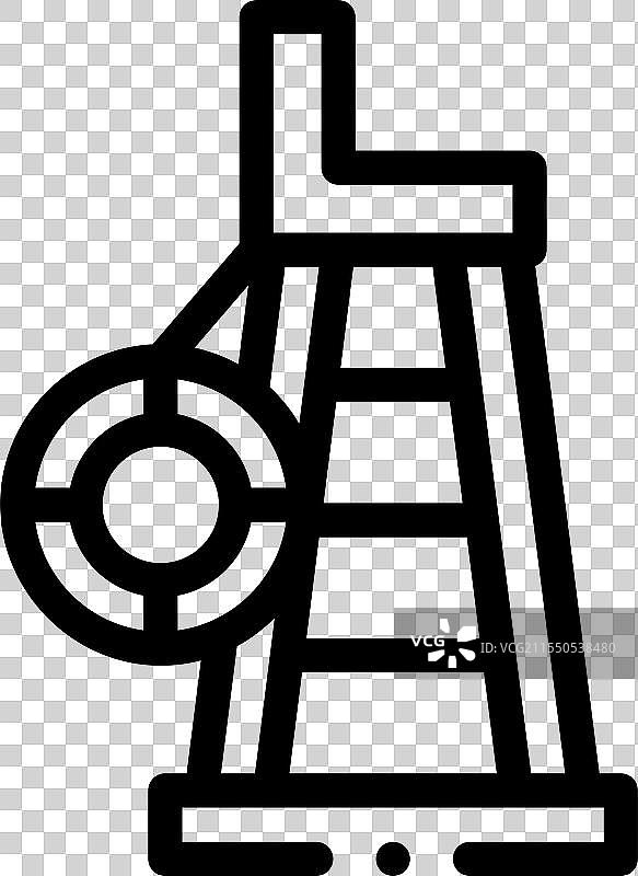 救生员塔图标，细线条风格设计图片素材