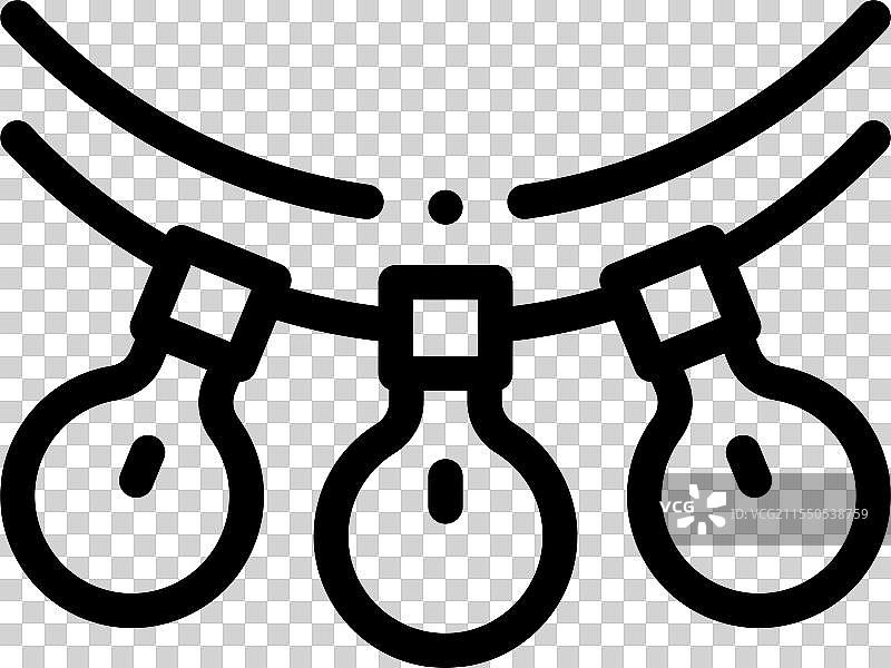 灯棒图标，细线条风格设计图片素材