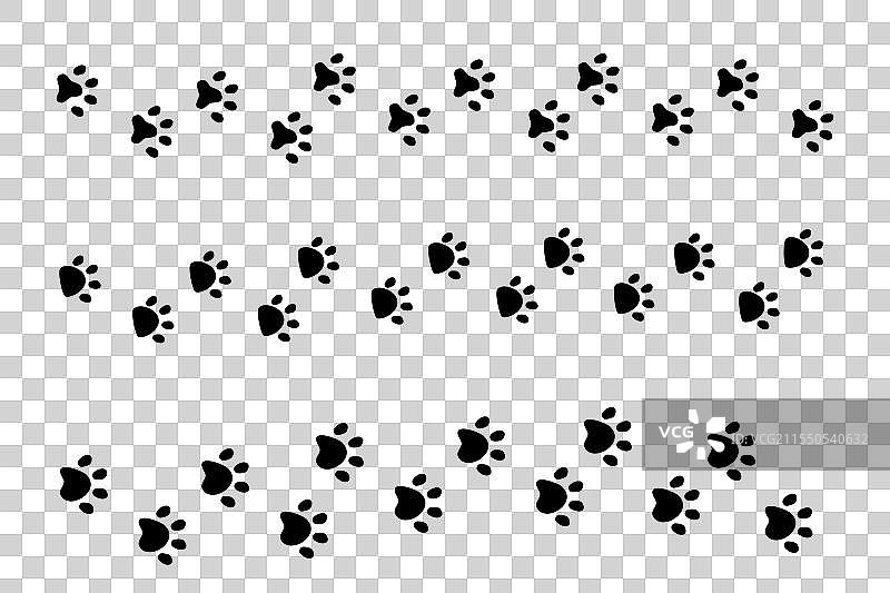 宠物爪印狗或猫的足迹边框图片素材