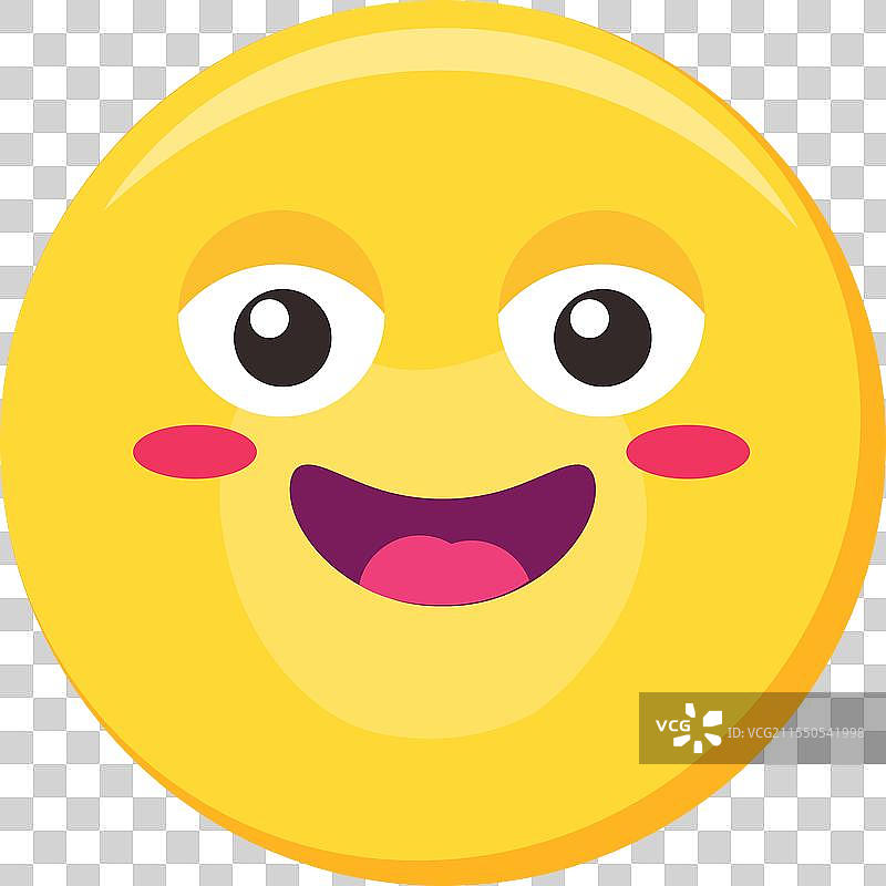 温暖微笑的笑脸表情符号可爱卡通图标图片素材
