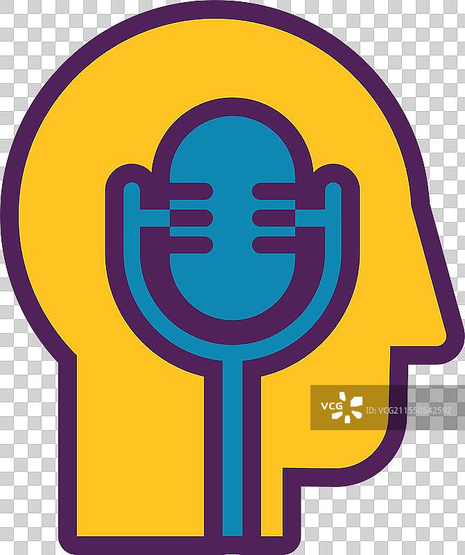 在线播客，带有个人资料和麦克风图片素材