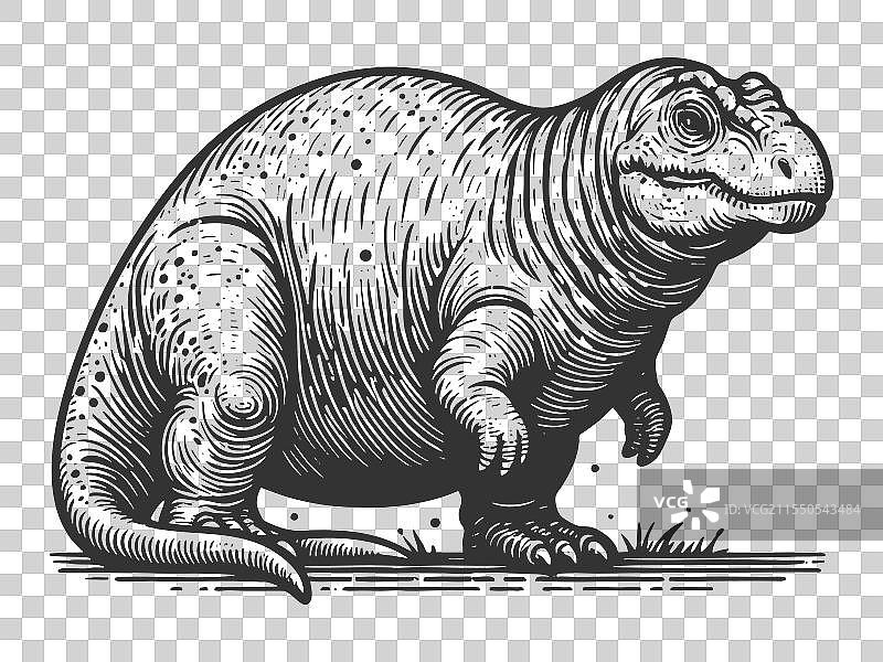 胖乎乎的恐龙雕刻图片素材