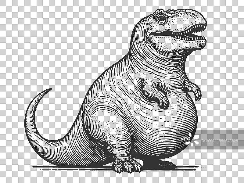 胖乎乎的恐龙雕刻图片素材