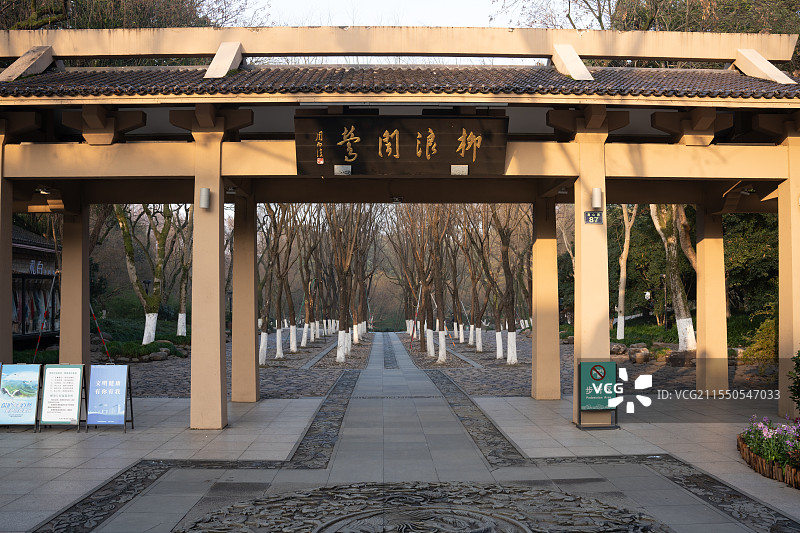 杭州柳浪闻莺大门图片素材