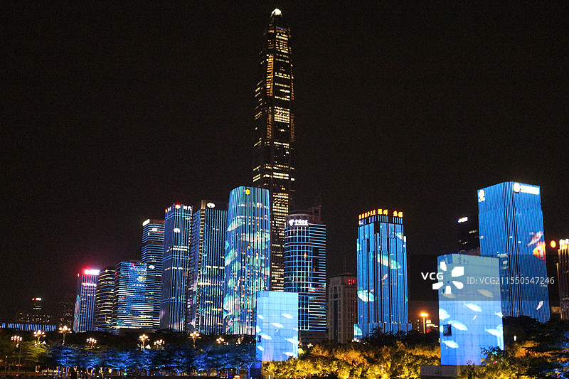深圳市民中心灯光秀图片素材