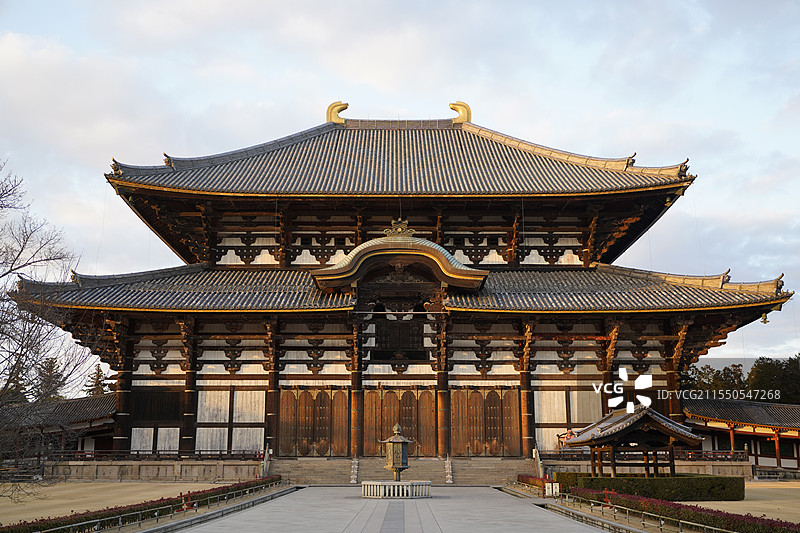 日本奈良东大寺大佛殿正立面图片素材