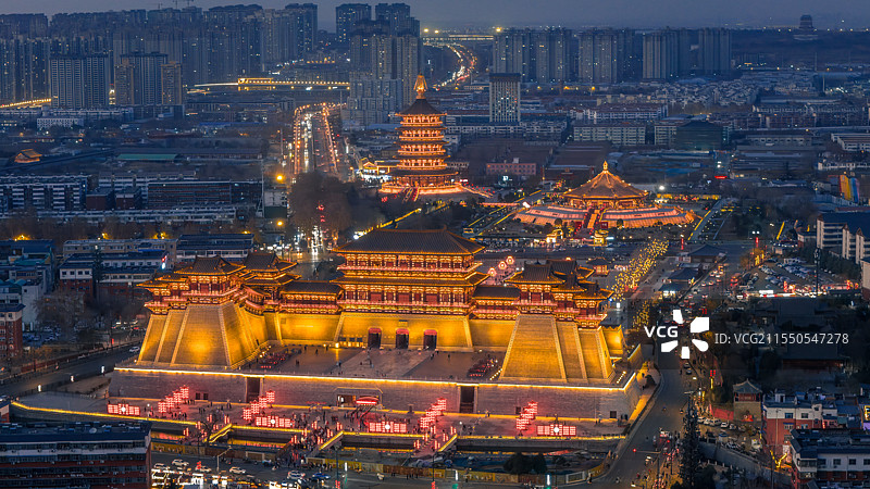 洛阳应天门天堂明堂同框图片素材