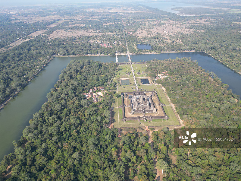 柬埔寨暹粒吴哥窟航拍图片素材