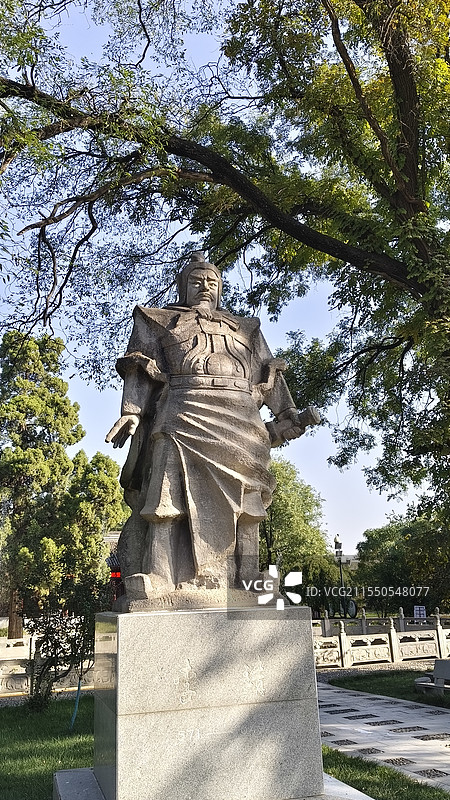 陕西三原李靖故居雕像图片素材