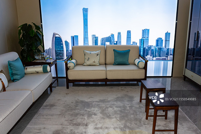 家具店经典实木家具及装饰效果展示图片素材