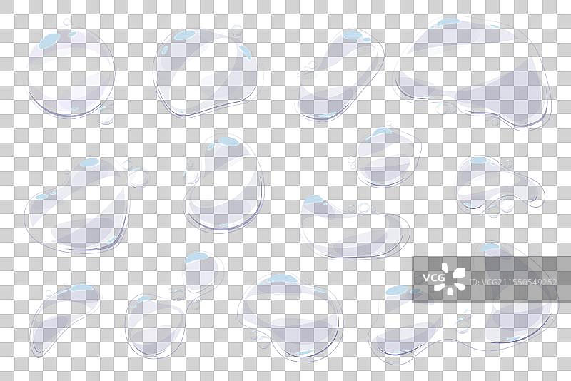 卡通肥皂泡不同的泡沫形状图片素材