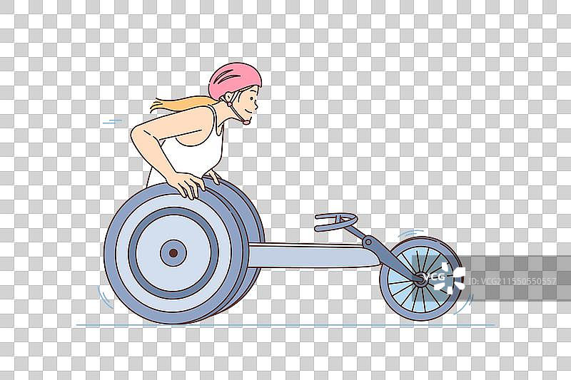 女性参加轮椅比赛图片素材