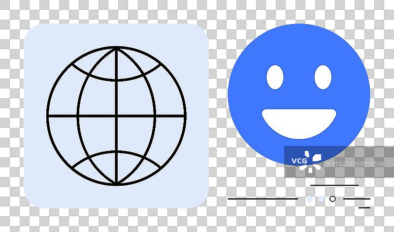 地球仪和快乐的情感代表全球化图片素材