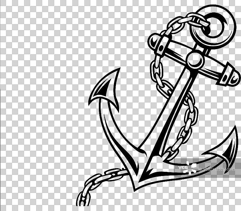 船锚徽章，海洋锚和链条图片素材