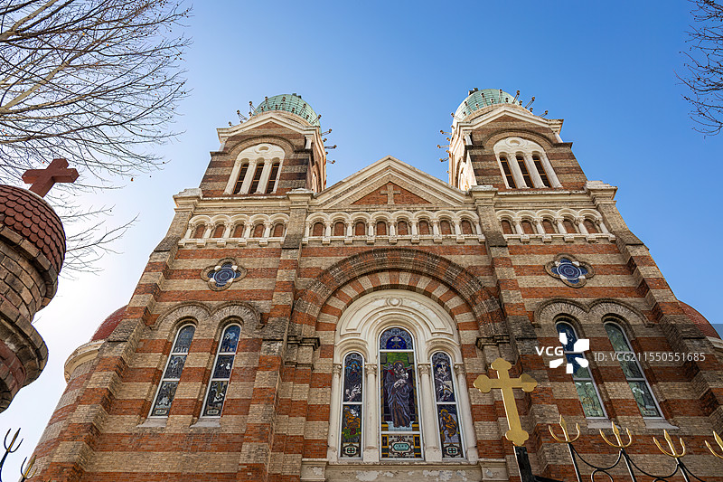 天津市和平区滨江道独山路天主教西开教堂图片素材