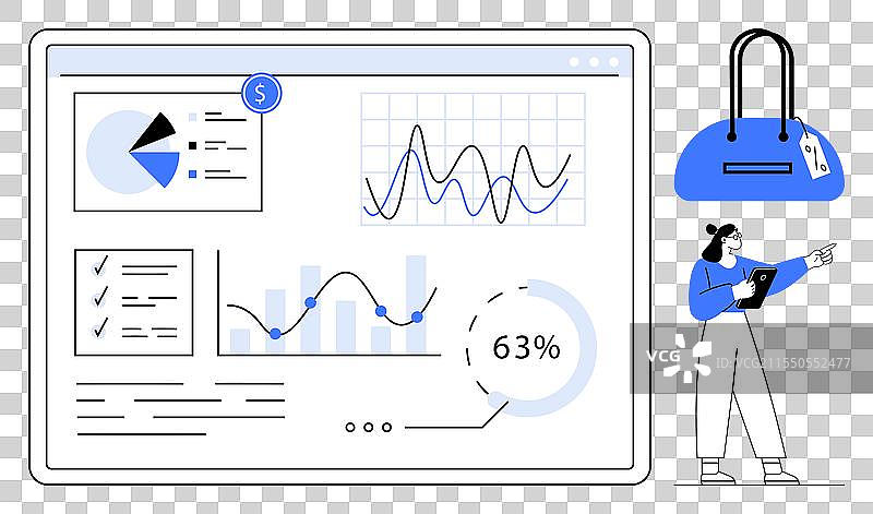 数字上的数据分析和财务趋势图片素材