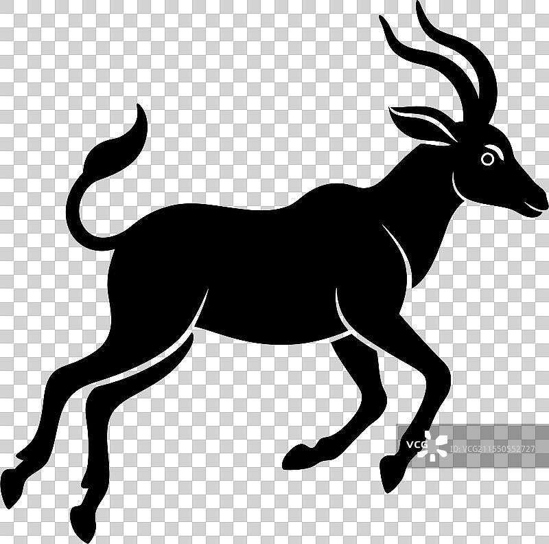 伊兰山羊奔跑的剪影图片素材