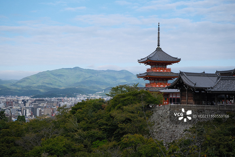 京都清水寺高视角风光图片素材