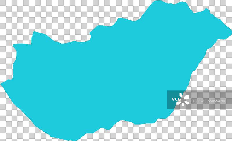 匈牙利蓝色地图及其边界图片素材