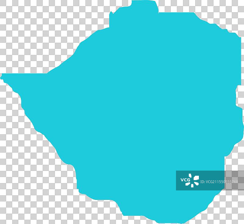 津巴布韦蓝色地图及其边界图片素材