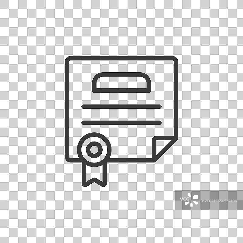 线条设计的保险证书图标图片素材