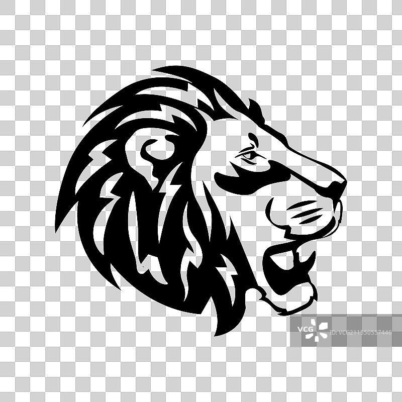 狮头轮廓艺术孤立设计图片素材