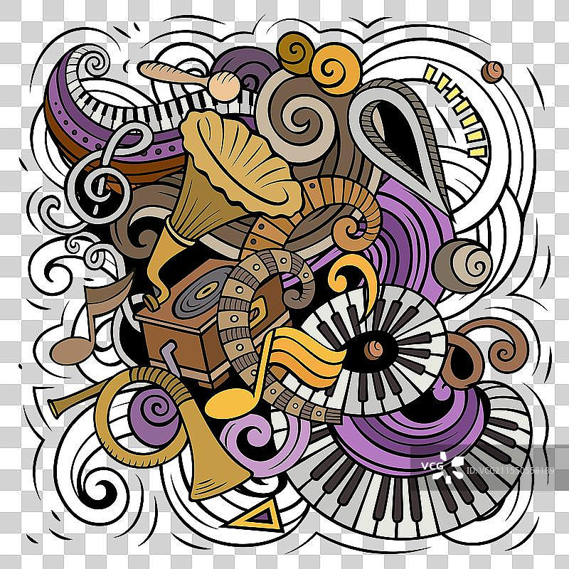 卡通涂鸦经典音乐图片素材