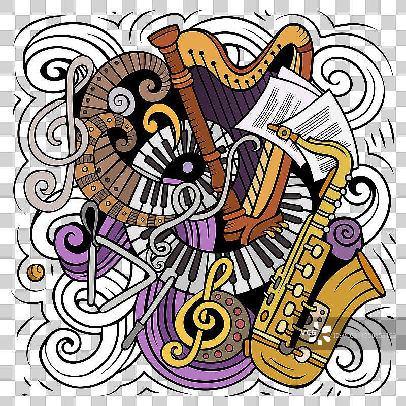 卡通涂鸦经典音乐图片素材